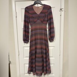 Altar’d State Multicolor Full Knit Long Sleeve Lined Dress Size Small EUC! Nice